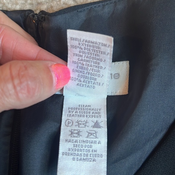 Liz Claiborne black faux leather dress zip up size 10 - Picture 7 of 7